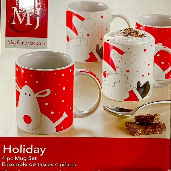 Holiday Mug Set 4 Piece Set - Christmas Gift Ideas - Picture 3 of 15